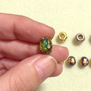 Artisan "Faberge" green Easter egg bead